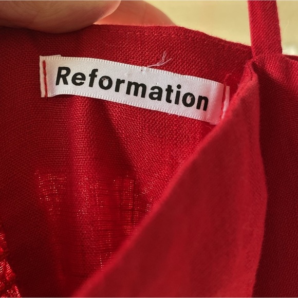 Reformation Tori Red linen Dress - Picture 6 of 7